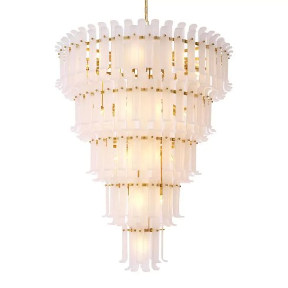 Rodeo Drive XXL Chandelier Brass/Glass 116cm
