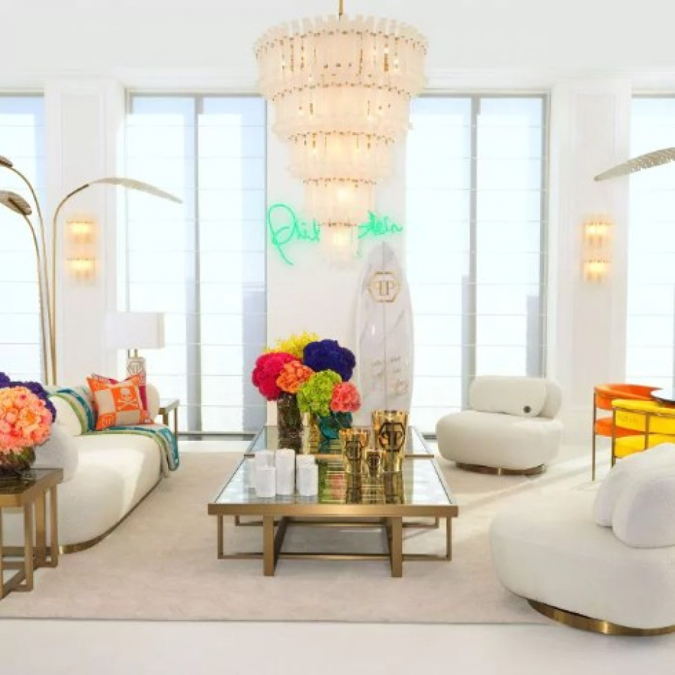 Rodeo Drive XXL Chandelier Brass/Glass 116cm