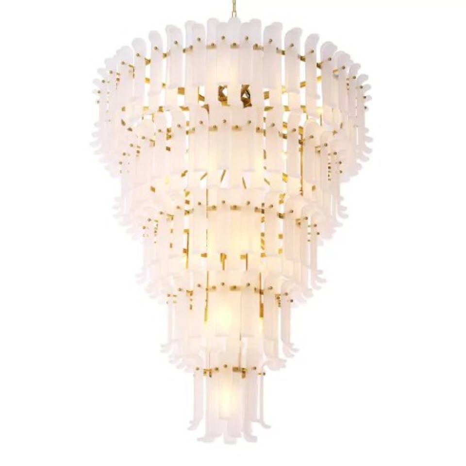 Rodeo Drive XXL Chandelier Brass/Glass 116cm
