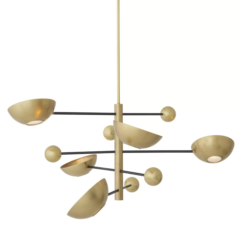 Salinas Ljuskrona Mässing/Glas 140cm