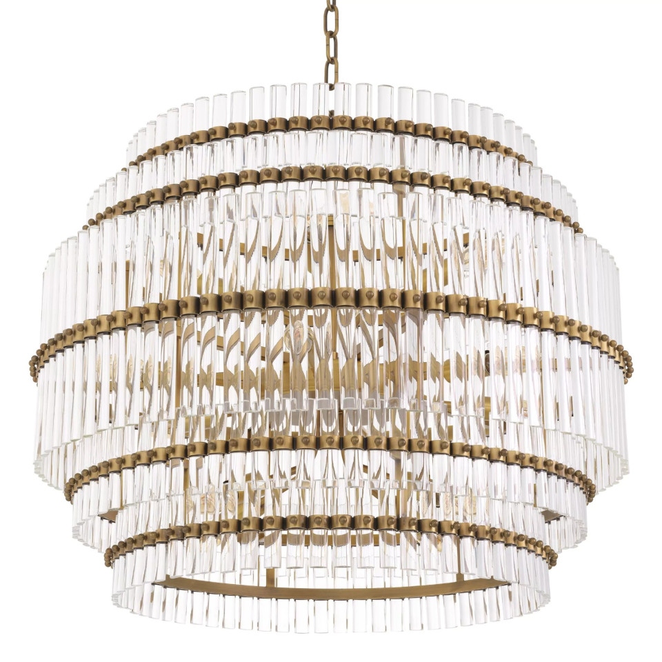 Scottsdale Chandelier Brass/Glass 75.5cm