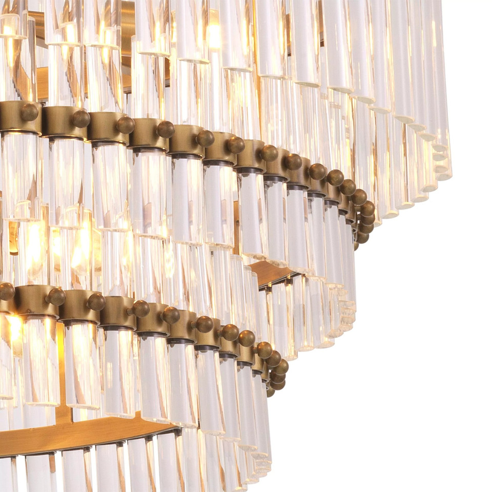 Scottsdale Chandelier Brass/Glass 75.5cm