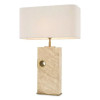 Sebago Table Lamp Travertine/Bouclé Shade 68cm