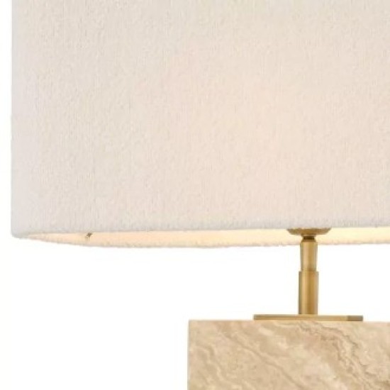 Sebago Bordslampa Travertin/Bouclé Skärm 68 cm