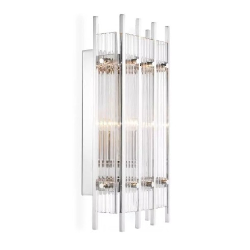 Sparks Vägglampa S Nickel/Klart glas 42 cm