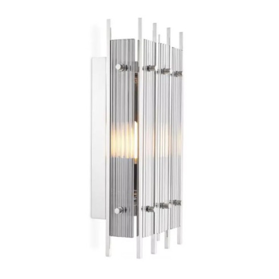 Sparks Wall Lamp S Nickel/Smoke Glass 42cm