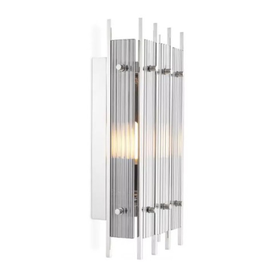 Sparks Vägglampa S Nickel/Rökglas 42cm