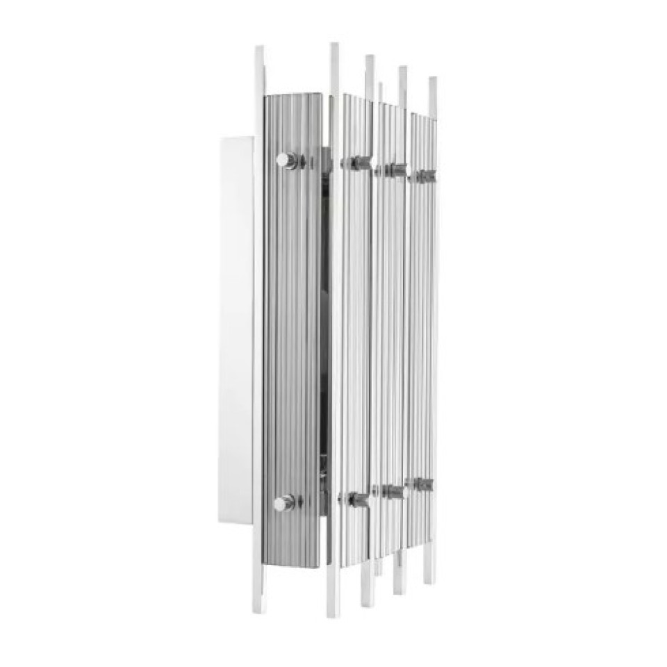 Sparks Vägglampa S Nickel/Rökglas 42cm
