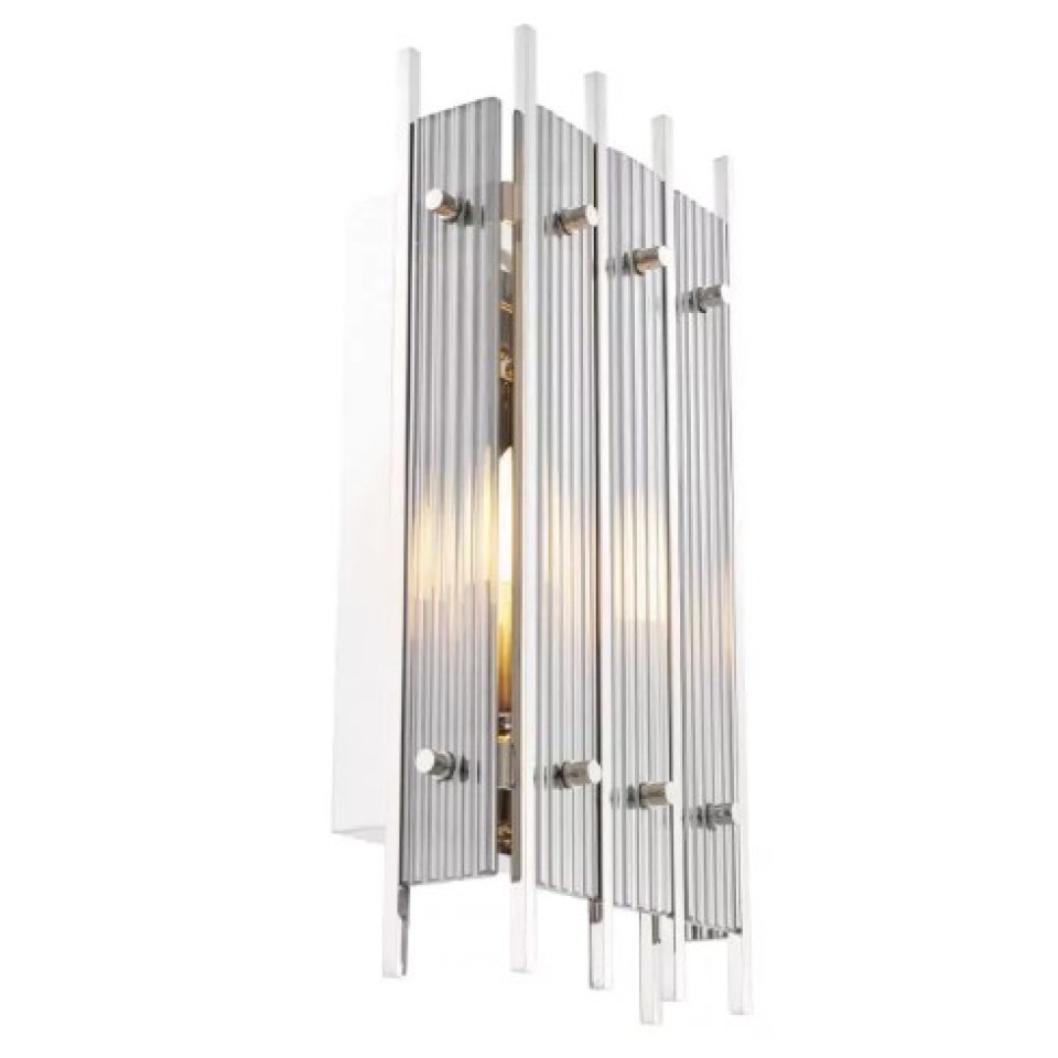 Sparks Vägglampa S Nickel/Rökglas 42cm