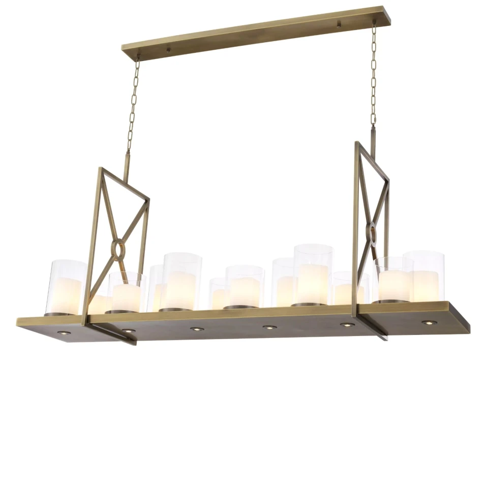 Summit Chandelier Brass/Glass 160cm