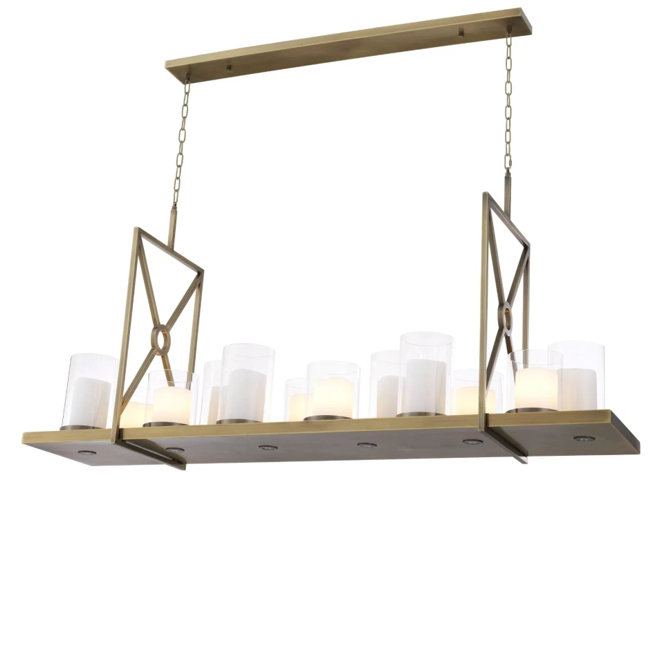 Summit Chandelier Brass/Glass 160cm