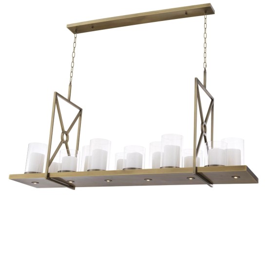Summit Chandelier Brass/Glass 160cm