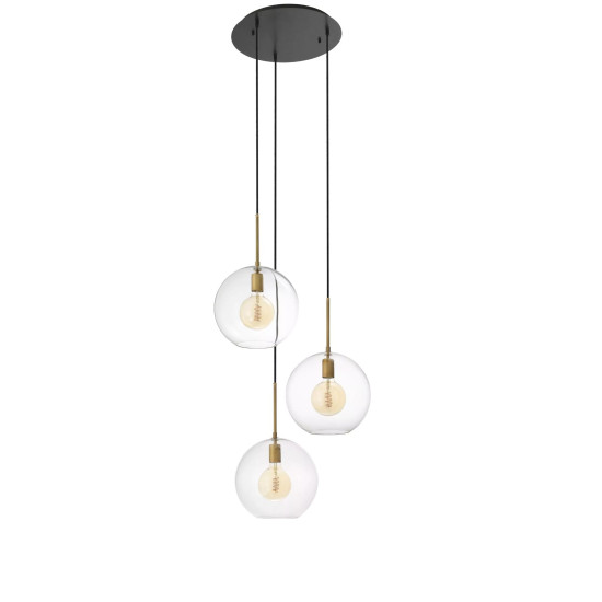 Tango Chandelier Brass/Bronze/Glass 60cm