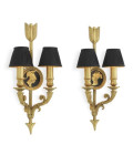 Tiberius Vägglampa Set om 2 Guld/Svart 52 cm