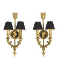 Tiberius Vägglampa Set om 2 Guld/Svart 52 cm