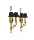 Tiberius Vägglampa Set om 2 Guld/Svart 52 cm