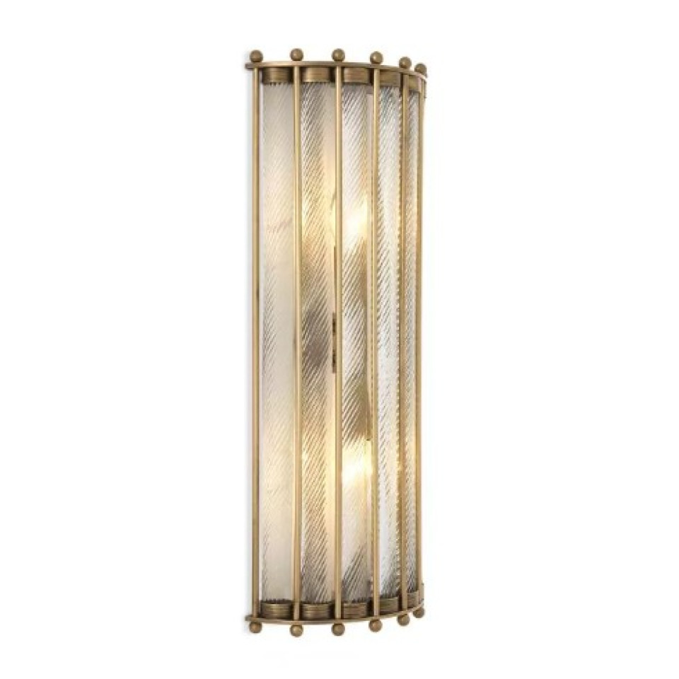 Tiziano Vägglampa Mässing/Glas 54cm