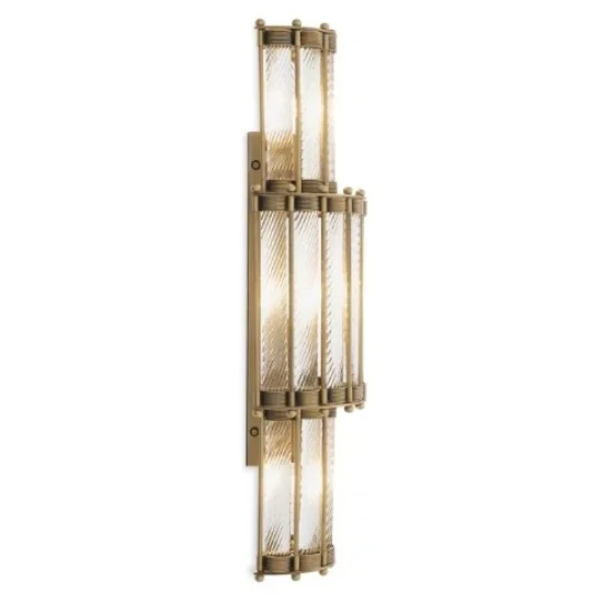 Tiziano Vägglampa Mässing/Glas 65 cm