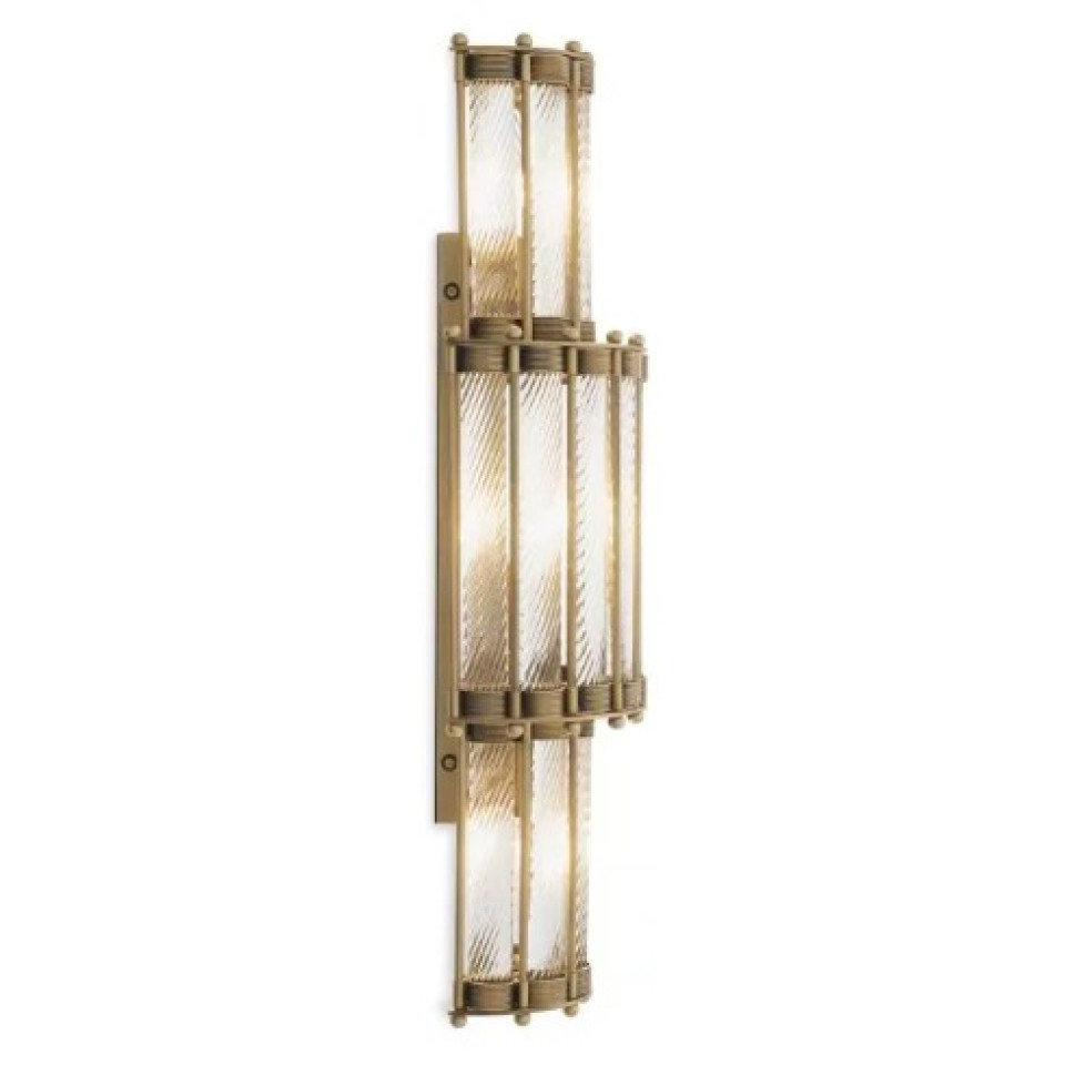 Tiziano Vägglampa Mässing/Glas 65cm