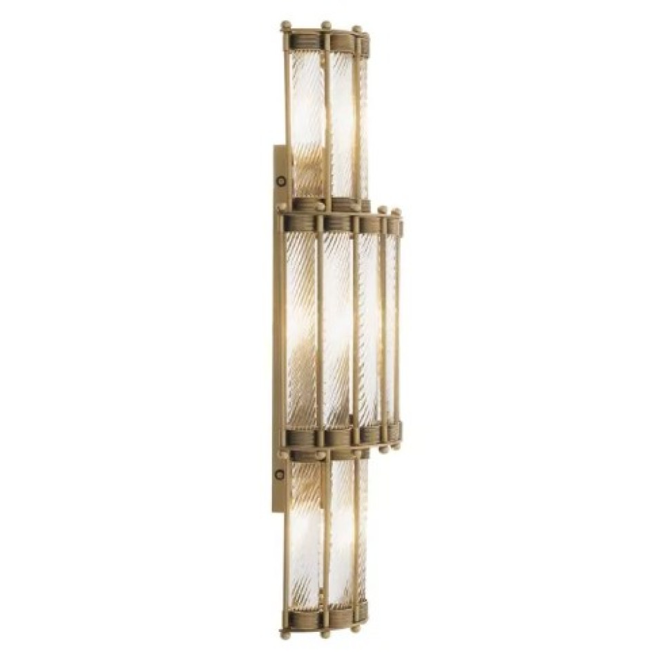 Tiziano Vägglampa Mässing/Glas 65cm