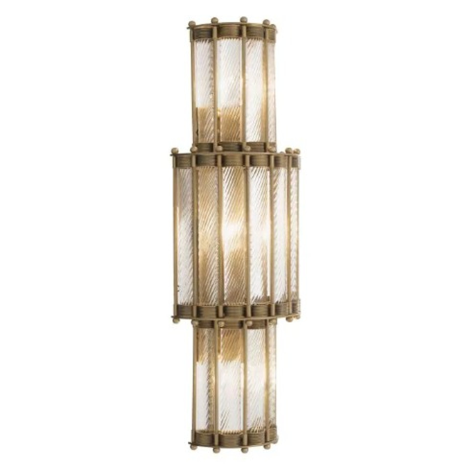 Tiziano Vägglampa Mässing/Glas 65cm