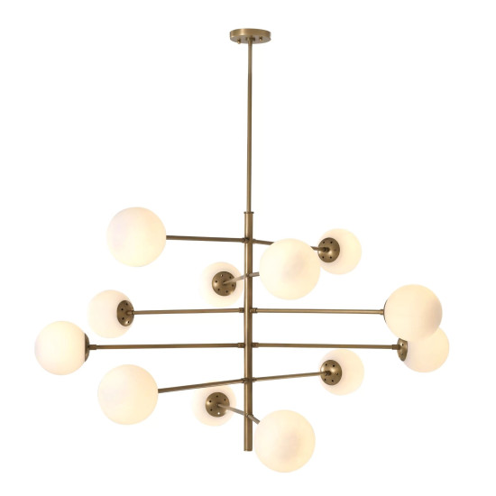 Tortora Chandelier Brass/Glass 122cm