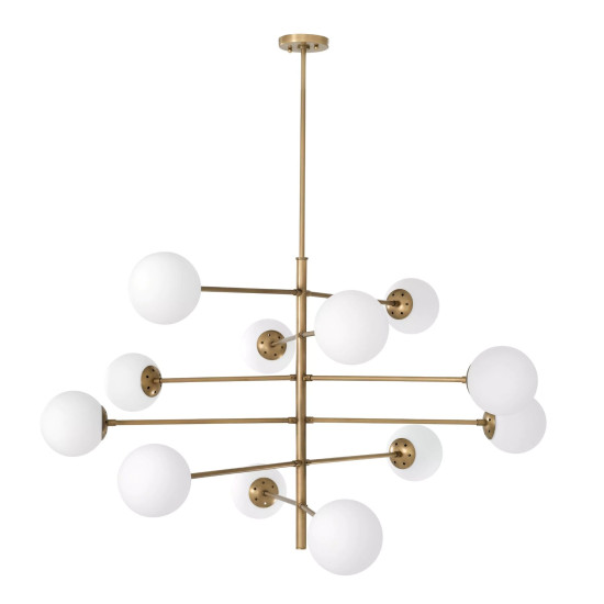 Tortora Chandelier Brass/Glass 122cm