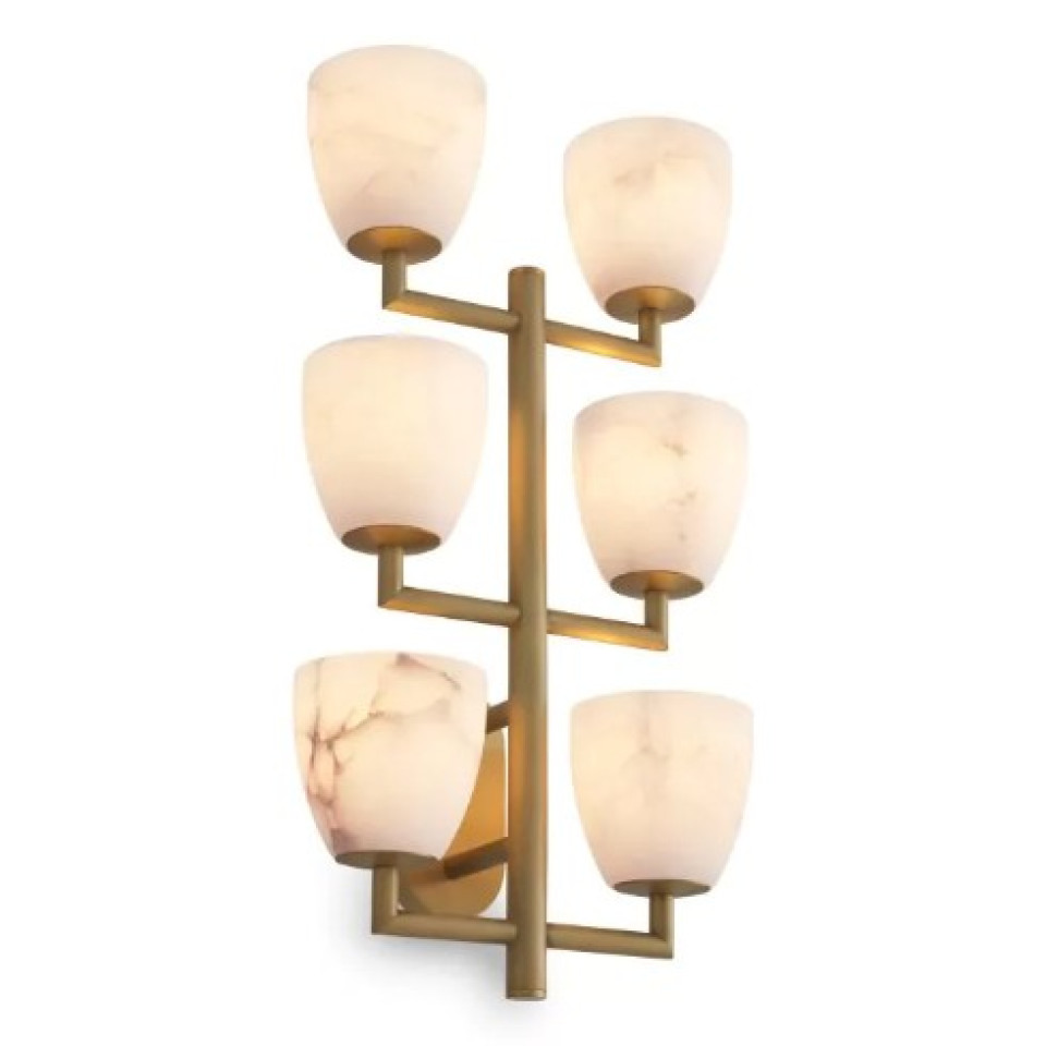 Valerius Vägglampa Mässing/Alabaster 61cm