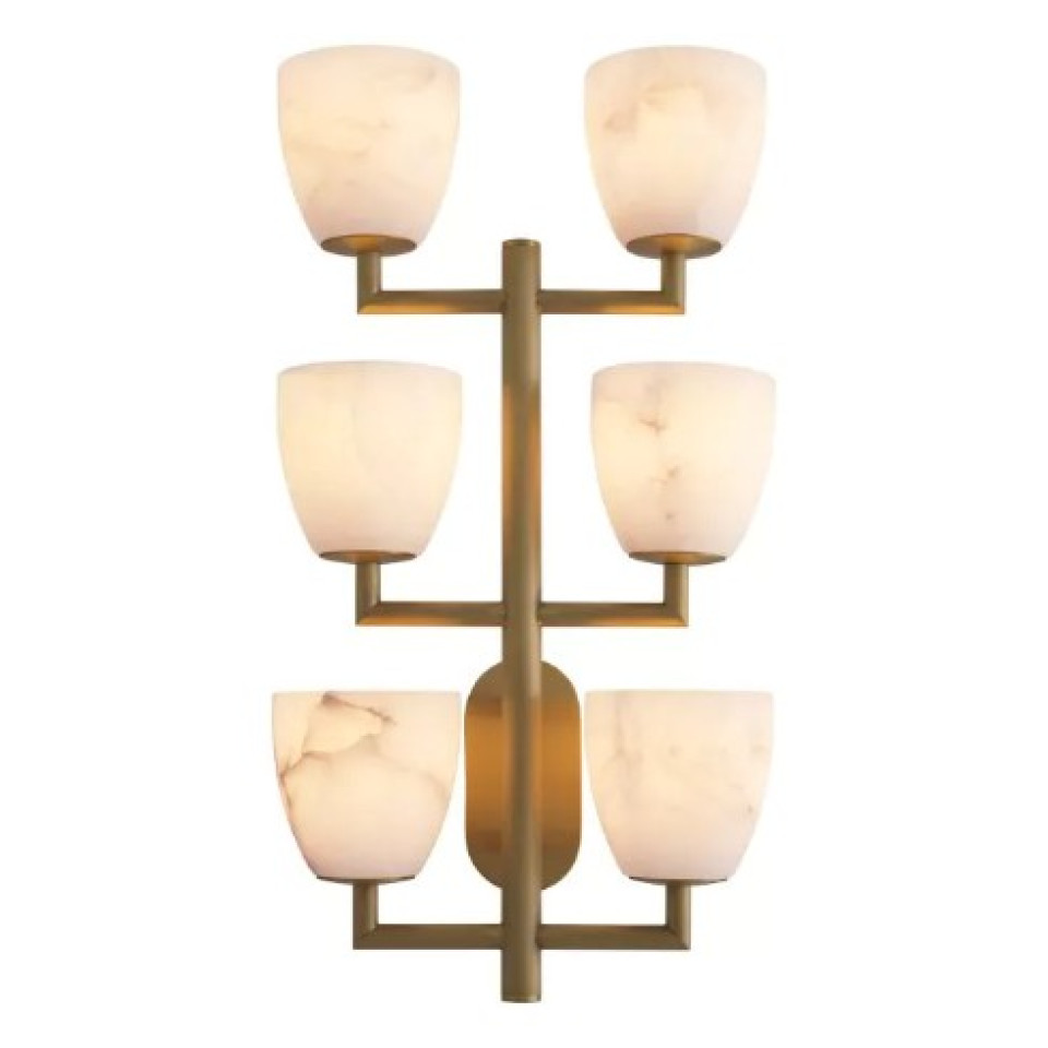 Valerius Vägglampa Mässing/Alabaster 61cm