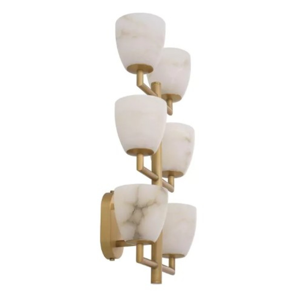 Valerius Vägglampa Mässing/Alabaster 61cm