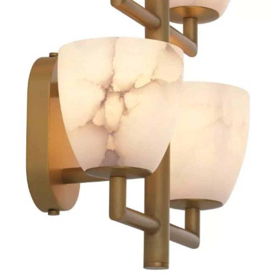 Valerius Vägglampa Mässing/Alabaster 61cm