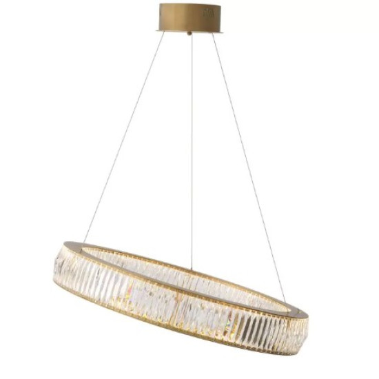 Vancouver Chandelier L Brass/Glass 91cm