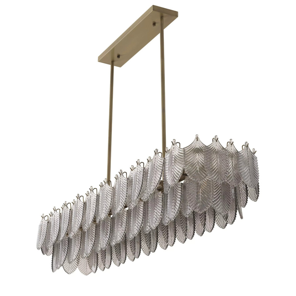Verbier Ljuskrona rektangulär Mässing/Glas 140cm