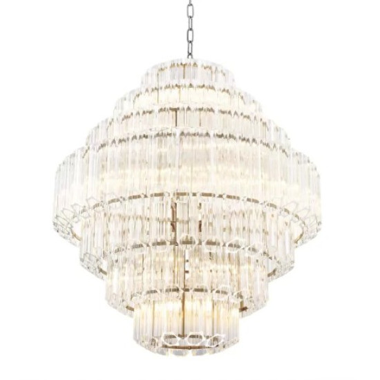 Vittoria S chandelier nickel/glass 66cm