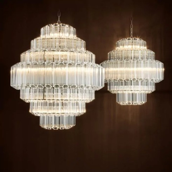 Vittoria S chandelier nickel/glass 66cm