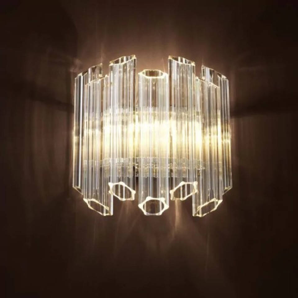 Vittoria Vägglampa Nickel/Glas 32,5 cm