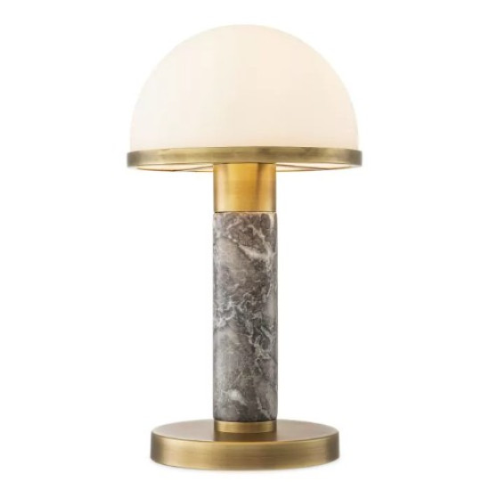 Ziegèl Table Lamp Grey Marble/Brass/Glass 41cm