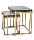 Niemeyer side table set of 2 vintage brass/glass 62.5 cm