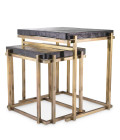 Niemeyer side table set of 2 vintage brass/glass 62.5 cm
