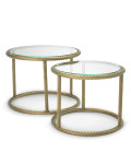 Addison side table set of 2 vintage brass/glass 59 cm Eichholtz Addison side table set of 2 vintage brass/glass 59 cm