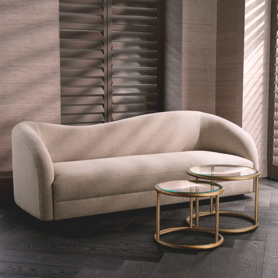 Addison side table set of 2 vintage brass/glass 59 cm Eichholtz Addison side table set of 2 vintage brass/glass 59 cm