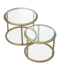 Addison side table set of 2 vintage brass/glass 59 cm Eichholtz Addison side table set of 2 vintage brass/glass 59 cm
