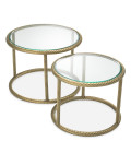 Addison side table set of 2 vintage brass/glass 59 cm Eichholtz Addison side table set of 2 vintage brass/glass 59 cm
