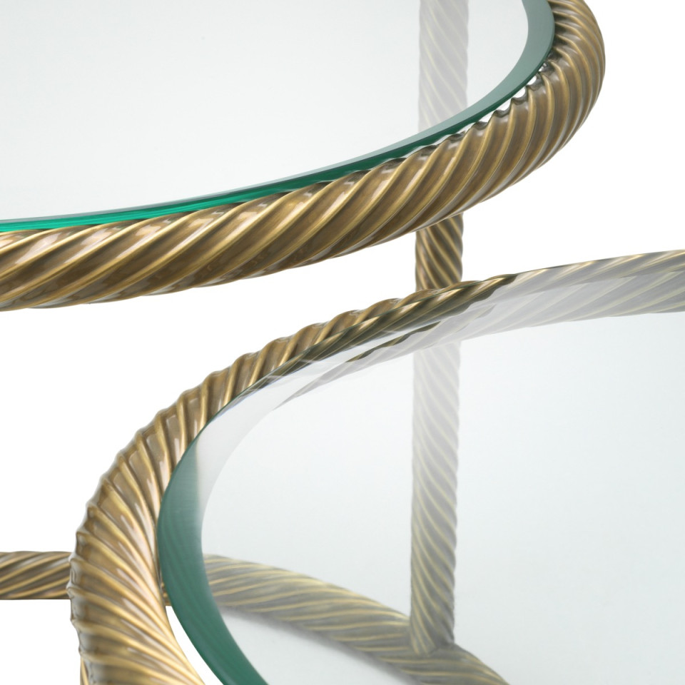 Addison side table set of 2 vintage brass/glass 59 cm Eichholtz Addison side table set of 2 vintage brass/glass 59 cm