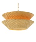Tavira chandelier natural rattan/vintage brass 85 cm