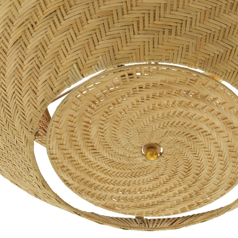 Tavira chandelier natural rattan/vintage brass 85 cm
