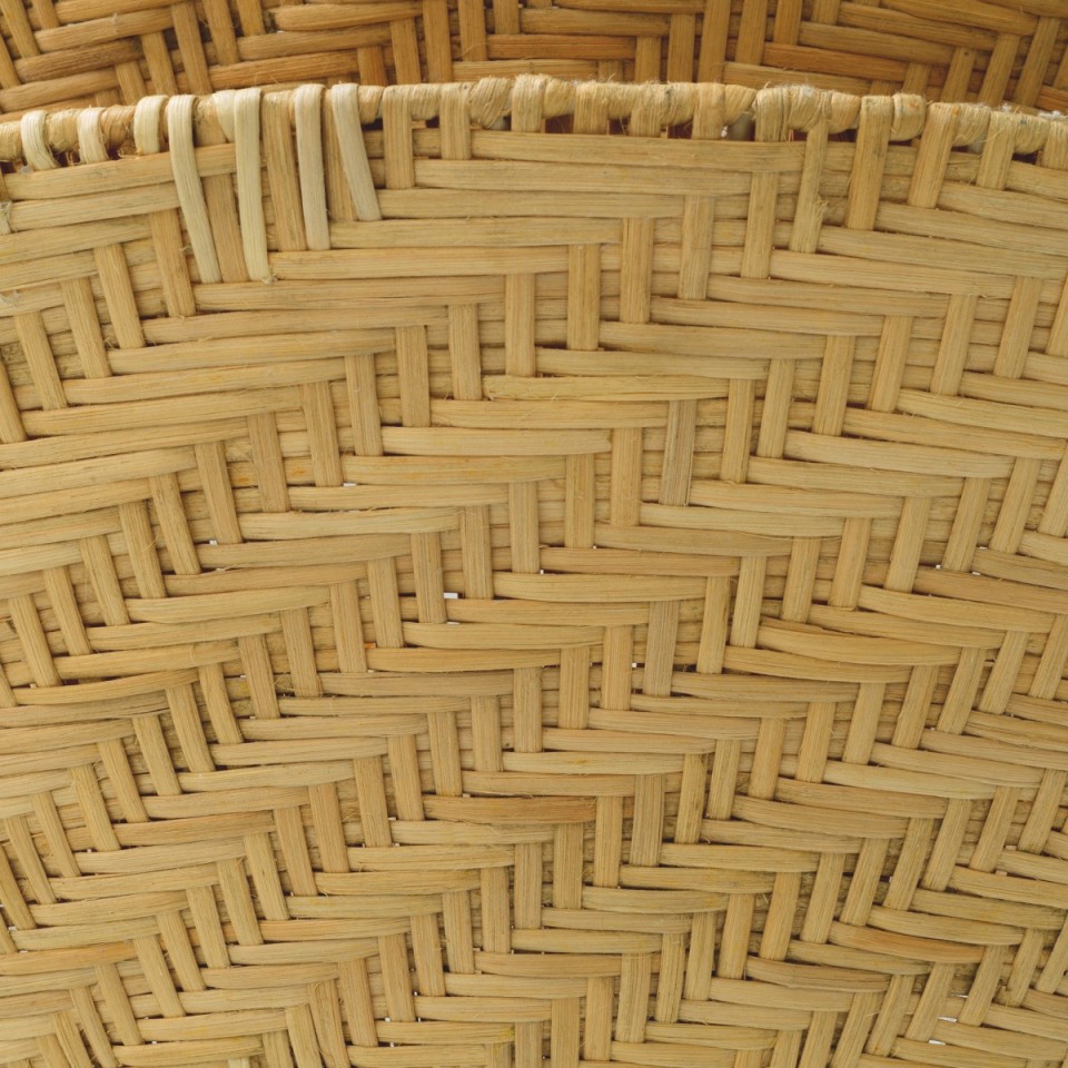 Tavira chandelier natural rattan/vintage brass 85 cm