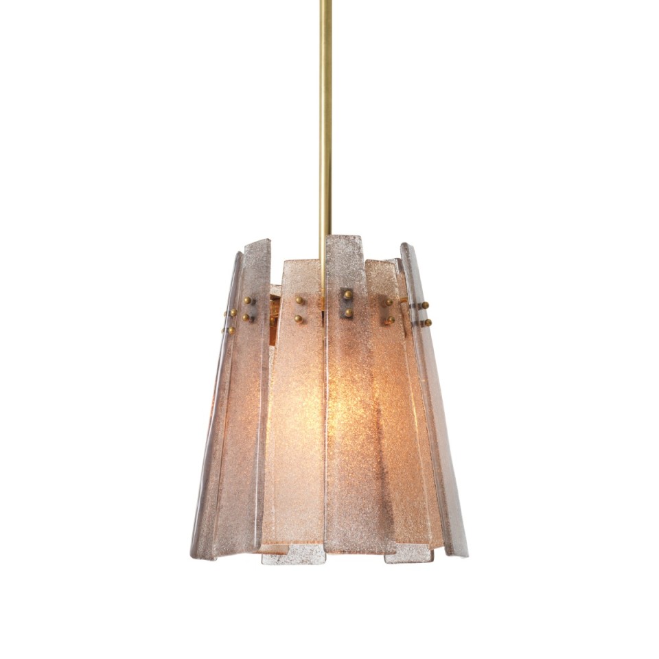 Cortese taklampa vintage mässing/grå rökglas 39 cm