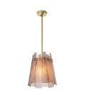 Cortese taklampa vintage mässing/grå rökglas 39 cm