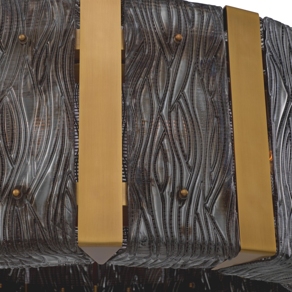 Elysian chandelier antique brass/smoke glass 91 cm